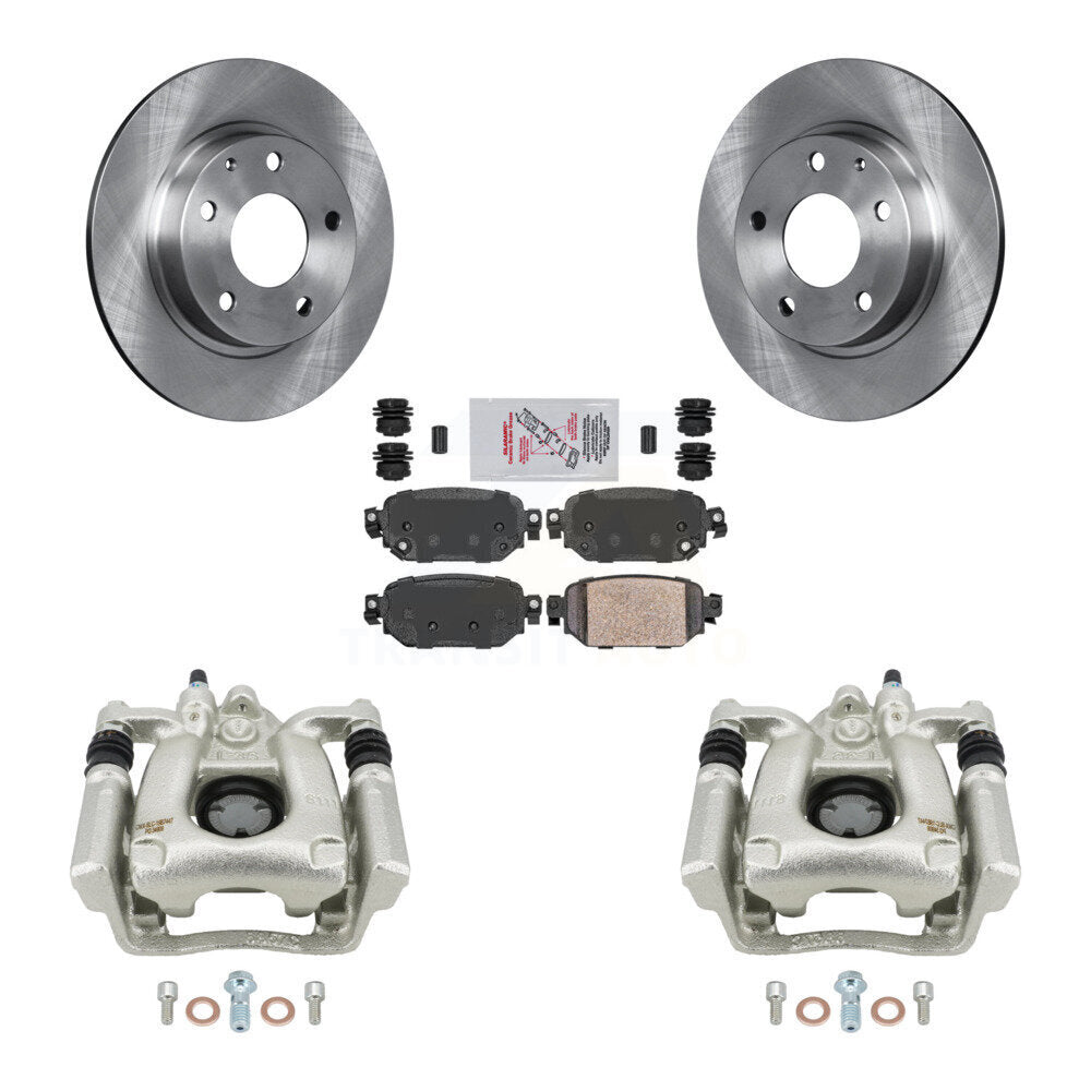Rear Disc Brake Caliper Rotors And Ceramic Pads Kit For Mazda 3 Sport KC8-101256N