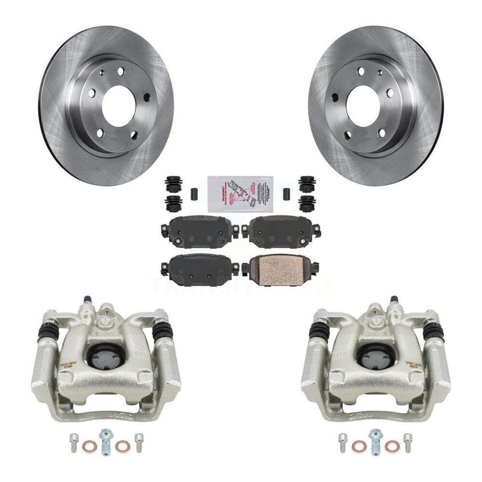 Rear Disc Brake Caliper Rotors And Ceramic Pads Kit For Mazda 3 Sport KC8-101256N