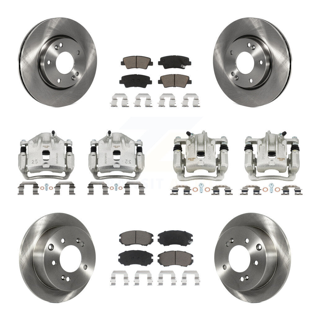 Front Rear Disc Brake Caliper Rotors And Ceramic Pads Kit (10Pc) For 2012-2013 Kia Soul KC8-101257C