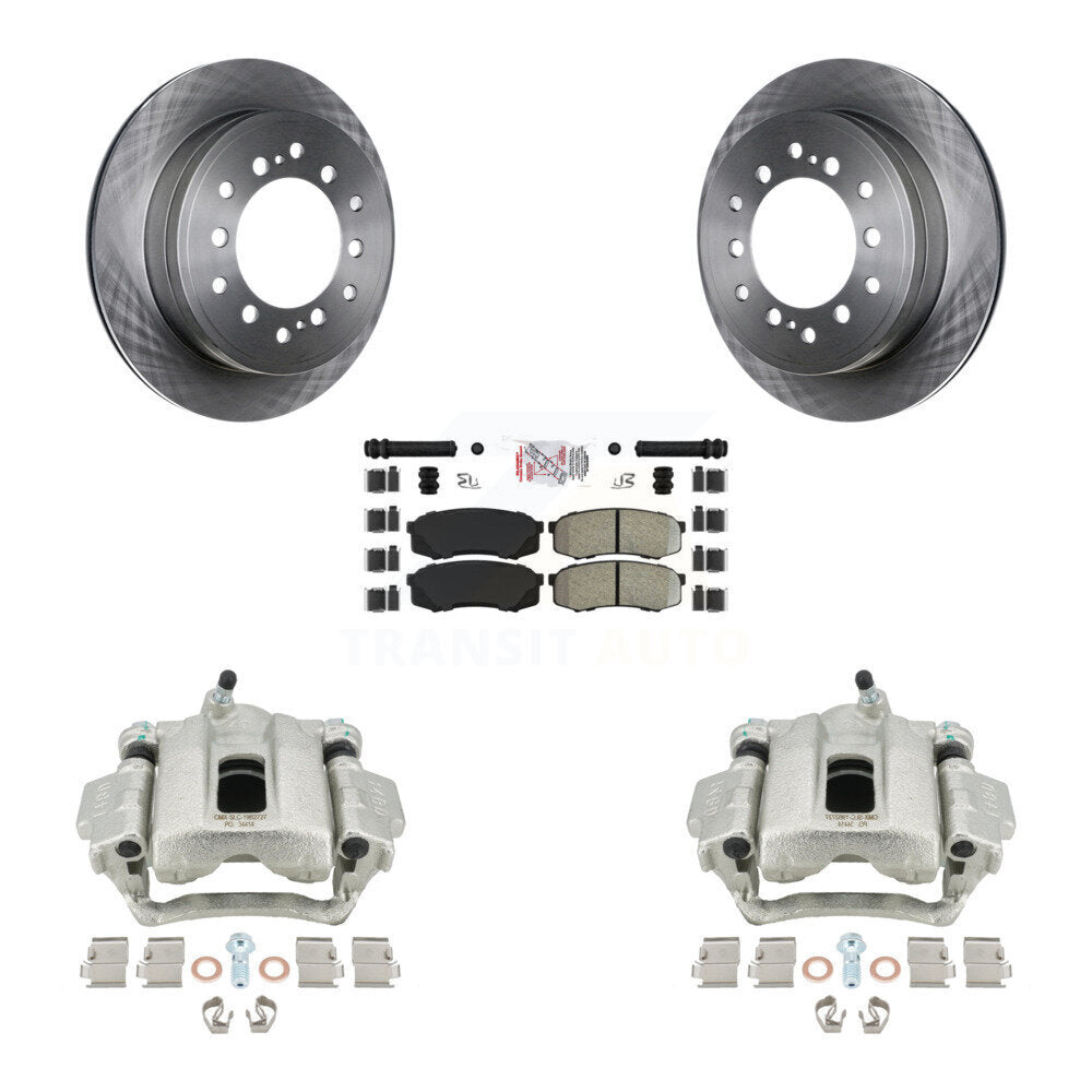 Rear Disc Brake Caliper Rotors And Semi-Metallic Pads Kit For 2010-2014 Toyota FJ Cruiser KC8-101258N by Transit Auto