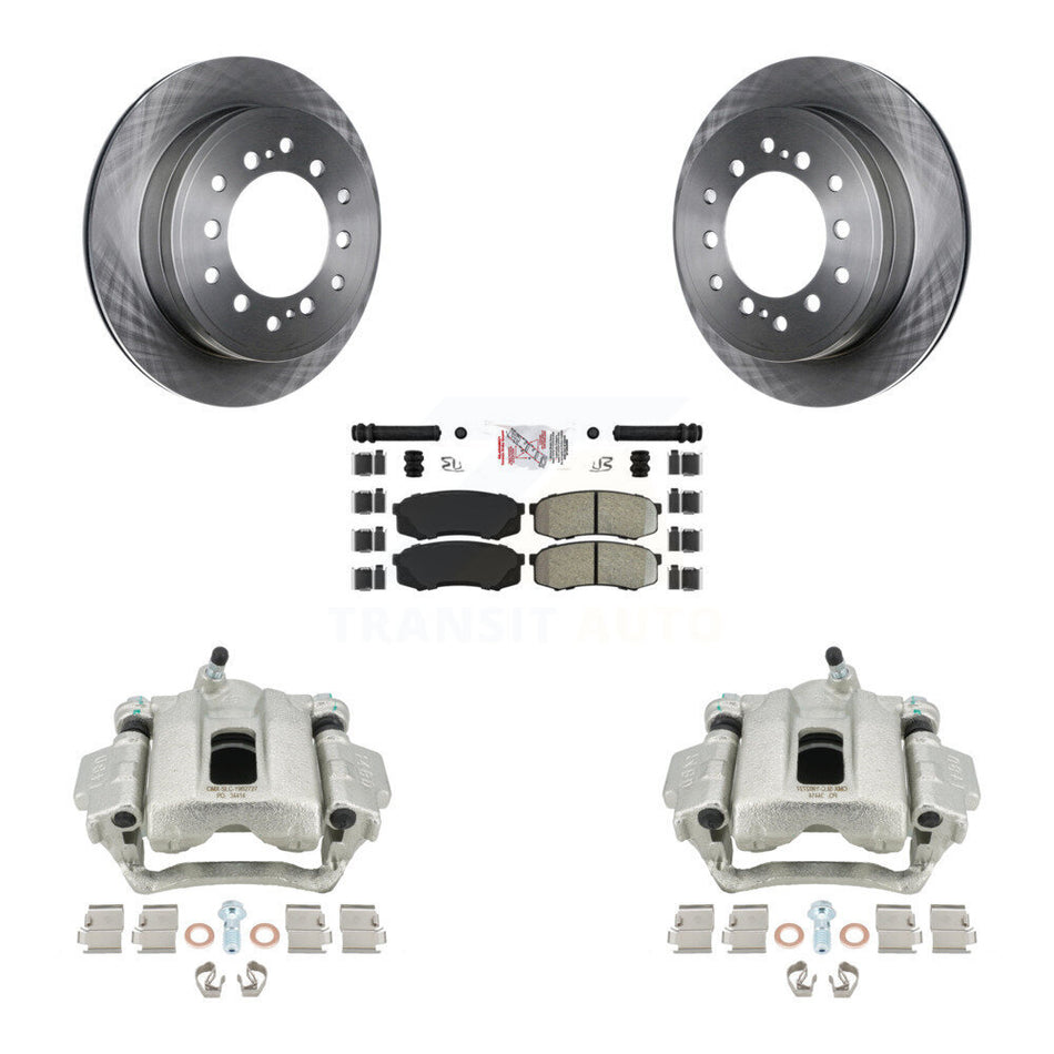 Rear Disc Brake Caliper Rotors And Semi-Metallic Pads Kit For 2010-2014 Toyota FJ Cruiser KC8-101258N