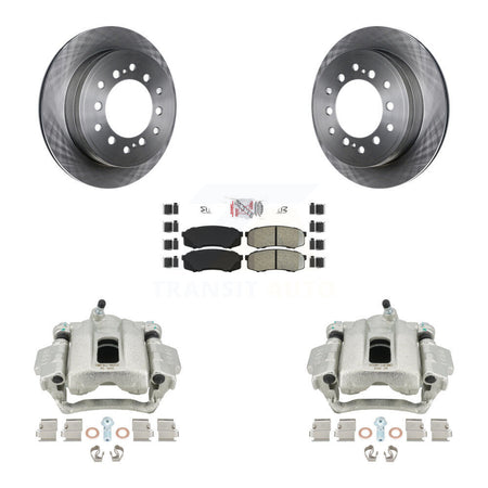 Rear Disc Brake Caliper Rotors And Semi-Metallic Pads Kit For 2010-2014 Toyota FJ Cruiser KC8-101259N by Transit Auto