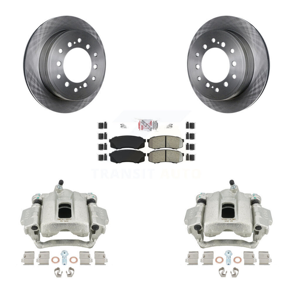 Rear Disc Brake Caliper Rotors And Semi-Metallic Pads Kit For 2010-2014 Toyota FJ Cruiser KC8-101259N