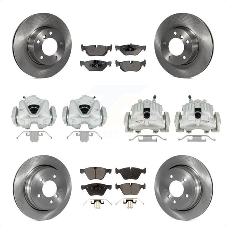 Front Rear Disc Brake Caliper Rotors And Ceramic Pads Kit (10Pc) For 2008 BMW 328i Wagon To 08 07 KC8-101260T by Transit Auto