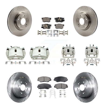 Front Rear Disc Brake Caliper Rotors And Ceramic Pad Kit (10Pc) For 2005-2006 Honda CR-V KC8-101262T
