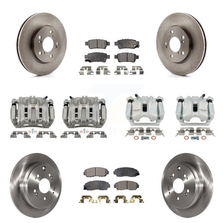 Front Rear Disc Brake Caliper Rotor & Ceramic Pad Kit (10Pc) For 2005-2010 Honda Odyssey KC8-101263T