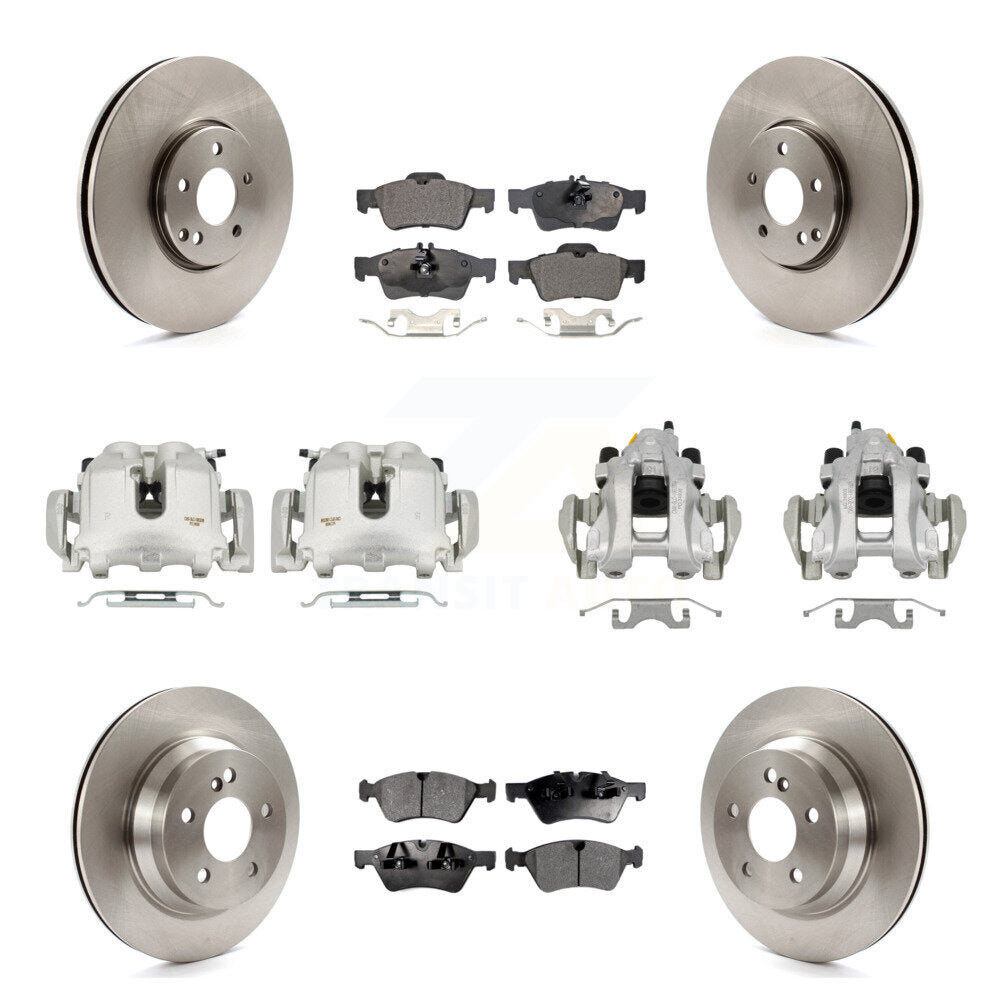 Front Rear Disc Brake Caliper Rotors & Ceramic Pad Kit (10Pc) For Mercedes-Benz E550 AWD KC8-101264T