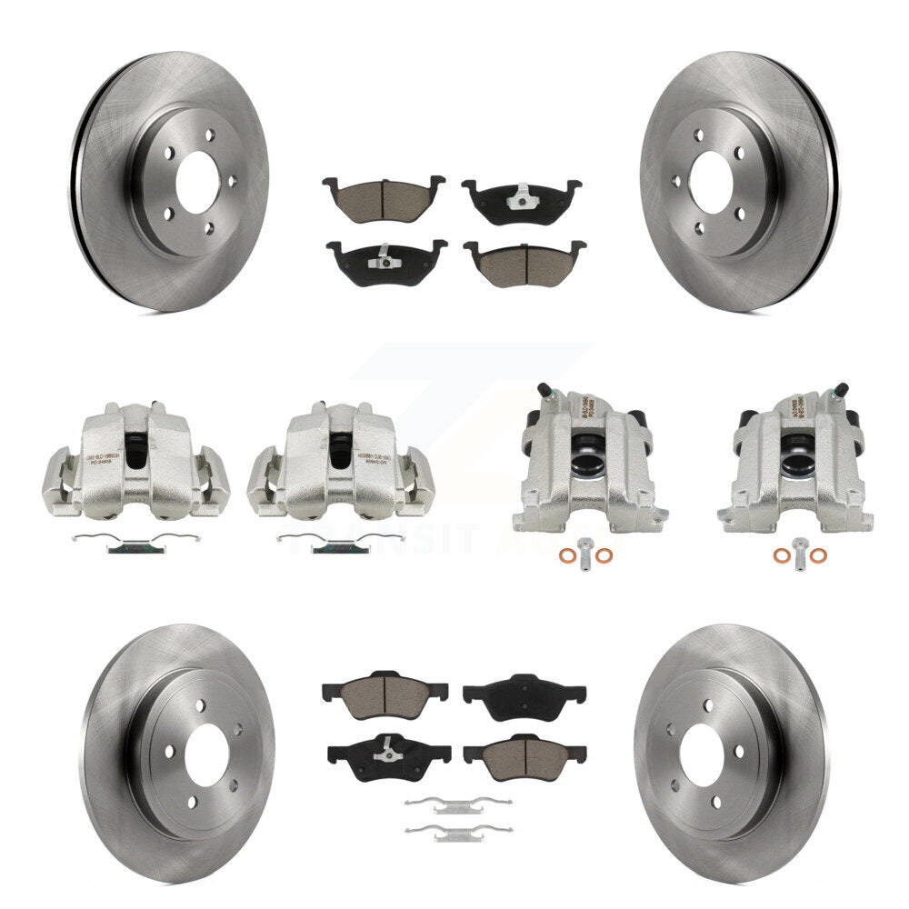 Front Rear Disc Brake Caliper Rotors And Ceramic Pads Kit (10Pc) For Mercury Mariner KC8-101265C