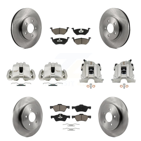 Front Rear Disc Brake Caliper Rotors And Ceramic Pads Kit (10Pc) For Mercury Mariner KC8-101265C