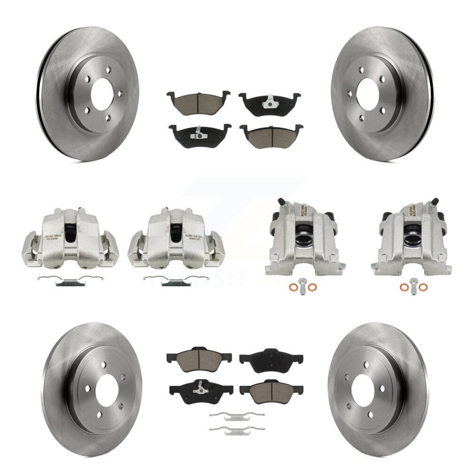 Front Rear Disc Brake Caliper Rotors And Ceramic Pads Kit (10Pc) For Mercury Mariner KC8-101265C