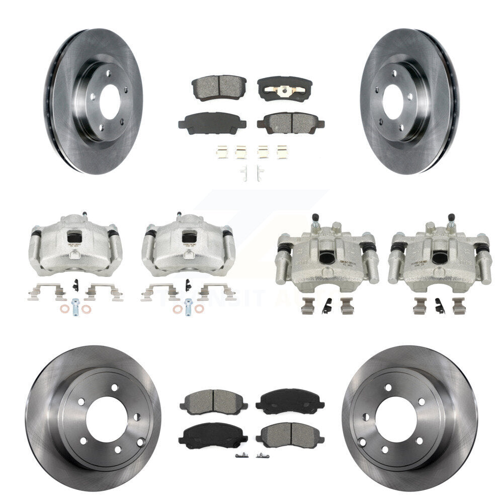 Front Rear Brake Caliper Rotor Semi-Metallic Pad Kit (10Pc) For Jeep Patriot Compass 200 KC8-101265S