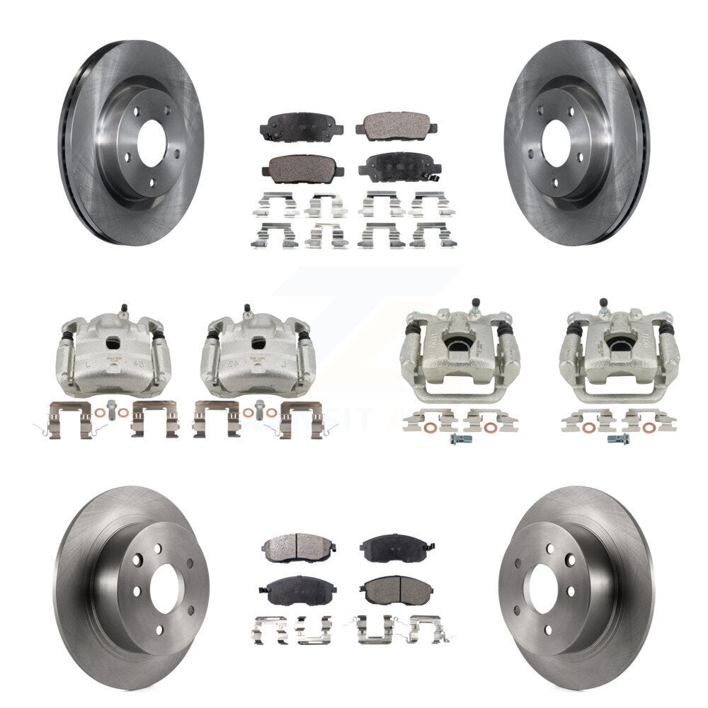 Front Rear Disc Brake Caliper Rotors And Ceramic Pads Kit (10Pc) For Nissan Altima KC8-101265T