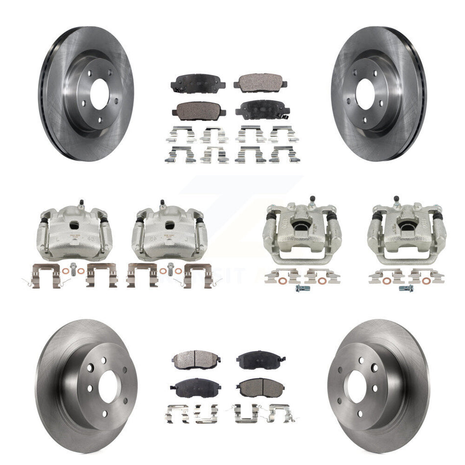 Front Rear Disc Brake Caliper Rotors And Ceramic Pads Kit (10Pc) For Nissan Altima KC8-101265T
