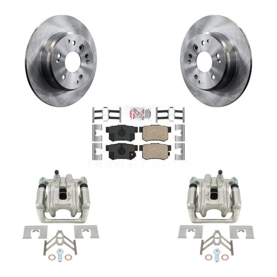 Rear Disc Brake Caliper Rotors And Ceramic Pads Kit For Acura TL Honda Element KC8-101266N