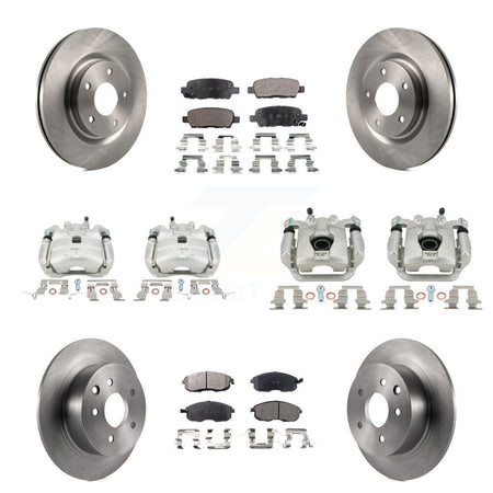 Front Rear Disc Brake Caliper Rotors And Ceramic Pads Kit (10Pc) For Nissan Sentra Juke KC8-101268T