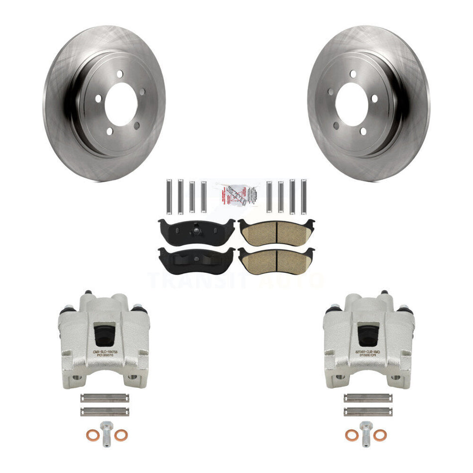 Rear Disc Brake Caliper Rotors And Ceramic Pads Kit For Ford Explorer Mercury Mountaineer KC8-101269N
