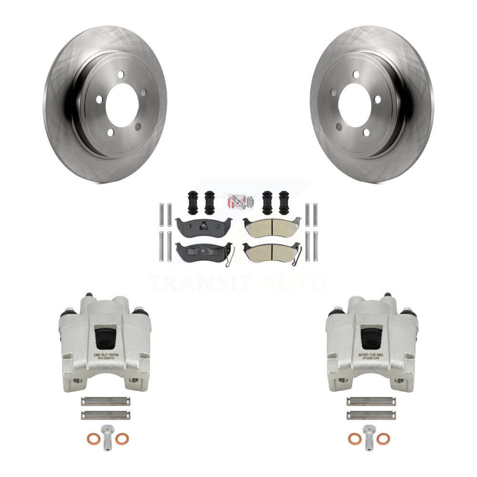 Rear Disc Brake Caliper Rotors And Semi-Metallic Pads Kit For Ford Explorer Sport Trac Mercury Mountaineer KC8-101270N