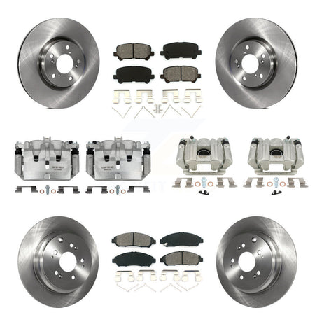 Front Rear Disc Brake Caliper Rotors And Semi-Metallic Pads Kit (10Pc) For Acura MDX ZDX KC8-101270S
