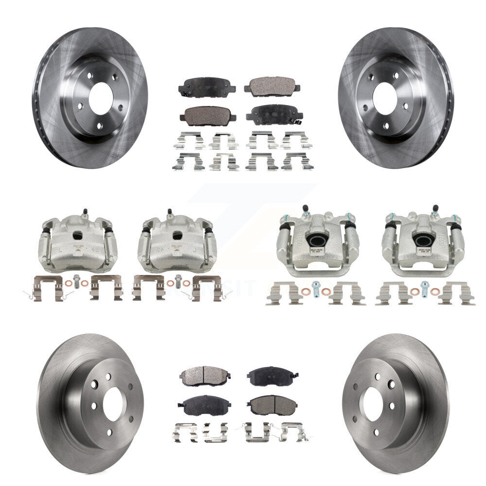 Front Rear Brake Caliper Rotor & Ceramic Pad Kit (10Pc) For Nissan Sentra SE-R with 2.5L KC8-101270T