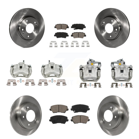Front Rear Brake Caliper Rotor & Ceramic Pad Kit (10Pc) For Hyundai Elantra GT Kia Forte KC8-101271C