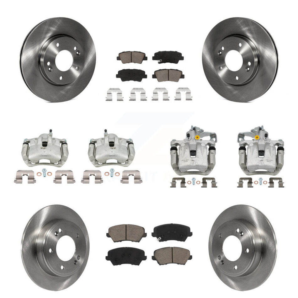 Front Rear Brake Caliper Rotor & Ceramic Pad Kit (10Pc) For Hyundai Elantra GT Kia Forte KC8-101271C