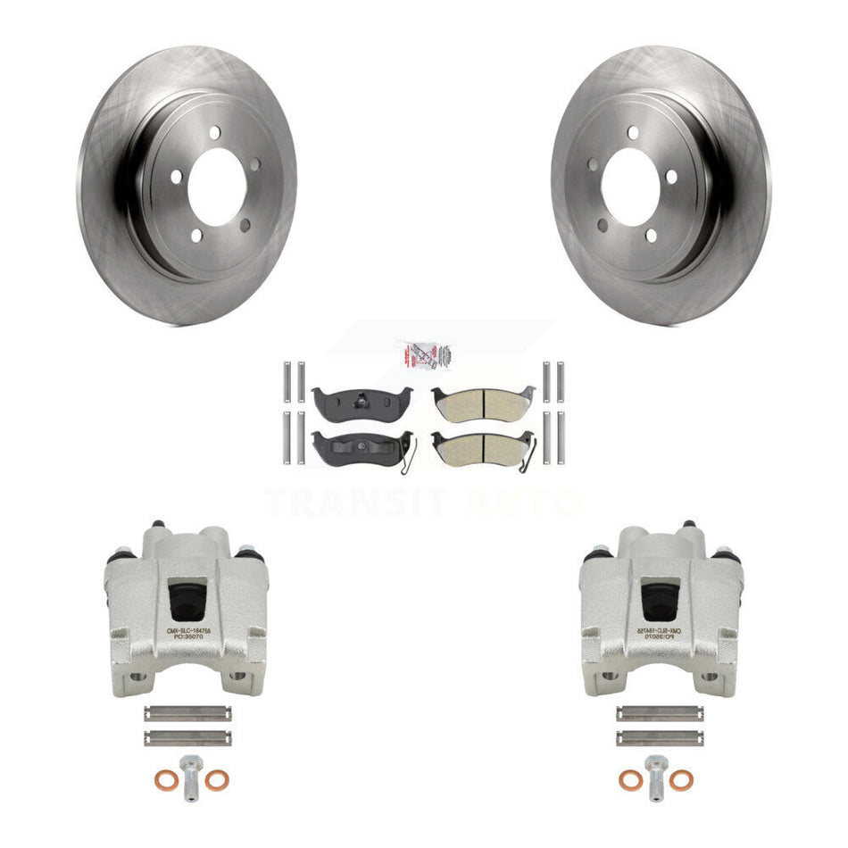Rear Disc Brake Caliper Rotors And Semi-Metallic Pads Kit For Ford Explorer Sport Trac Mercury Mountaineer KC8-101271N