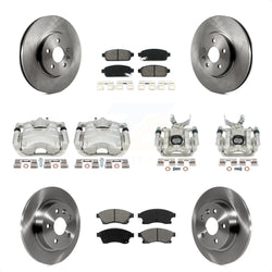 Front Rear Disc Brake Caliper Rotors And Semi-Metallic Pads Kit (10Pc) For 2013-2017 Buick Encore Chevrolet Trax KC8-101271S
