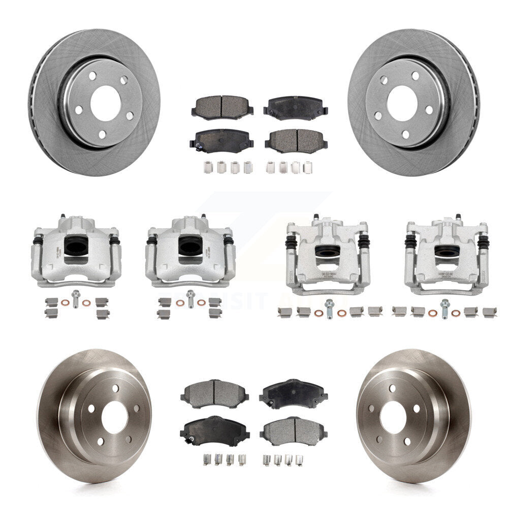 Front Rear Disc Brake Caliper Rotors And Ceramic Pads Kit (10Pc) For Jeep Wrangler KC8-101271T