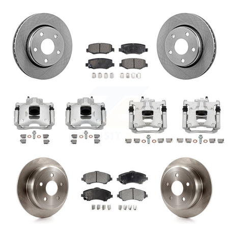 Front Rear Disc Brake Caliper Rotors And Ceramic Pads Kit (10Pc) For Jeep Wrangler KC8-101271T