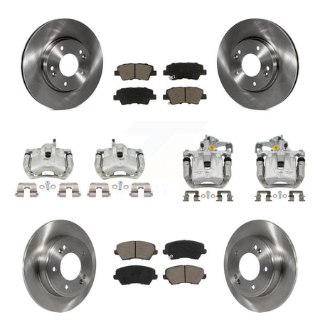 Front Rear Brake Caliper Rotors & Ceramic Pad Kit (10Pc) For Kia Forte Hyundai Forte5 GT KC8-101272C