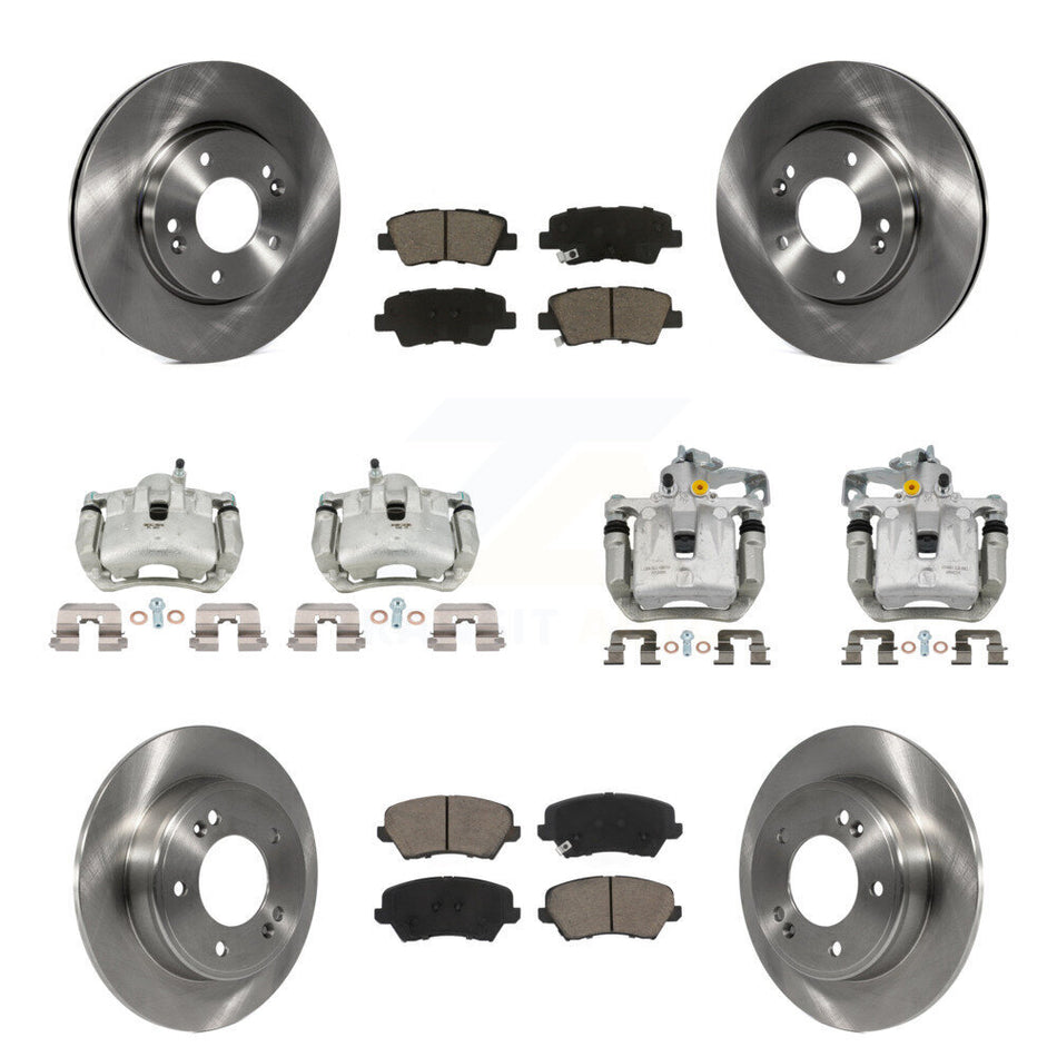 Front Rear Brake Caliper Rotors & Ceramic Pad Kit (10Pc) For Kia Forte Hyundai Forte5 GT KC8-101272C
