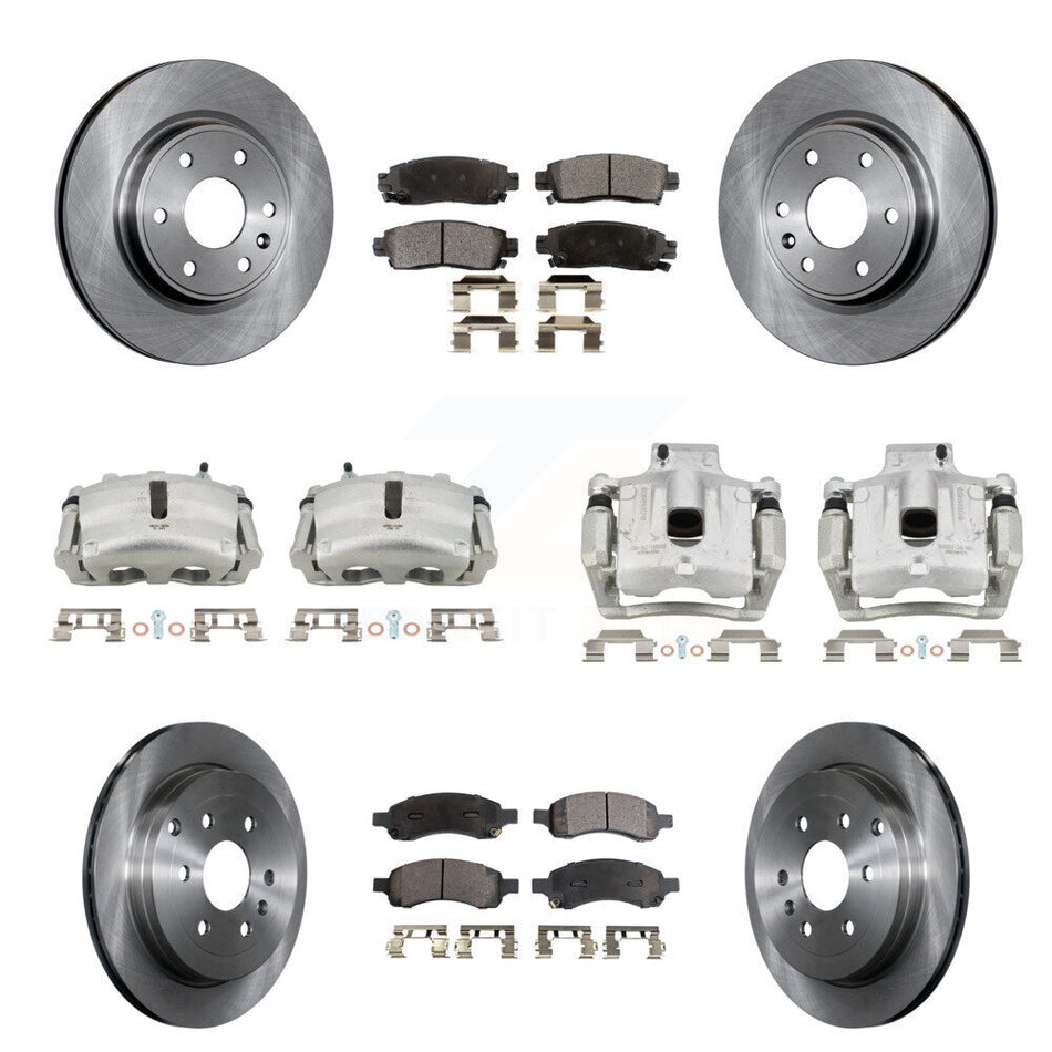 Front Rear Disc Brake Caliper Rotors Ceramic Pad Kit (10Pc) For GMC Acadia Buick Enclave KC8-101272T