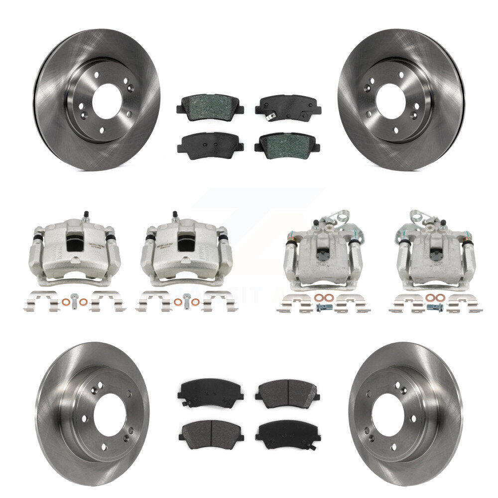 Front Rear Brake Caliper Rotor And Semi-Metallic Pad Kit (10Pc) For Hyundai Elantra 2.0L KC8-101273S
