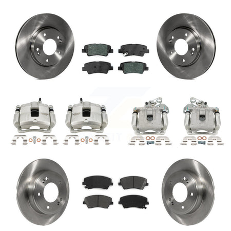 Front Rear Brake Caliper Rotor And Semi-Metallic Pad Kit (10Pc) For Hyundai Elantra 2.0L KC8-101273S