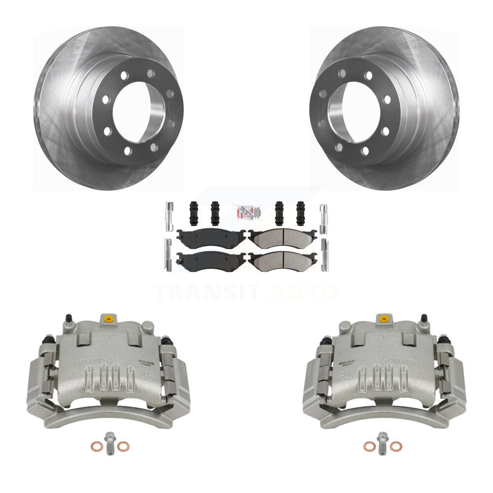 Rear Disc Brake Caliper Rotors And Semi-Metallic Pads Kit For Dodge Ram 3500 2500 1500 KC8-101274N
