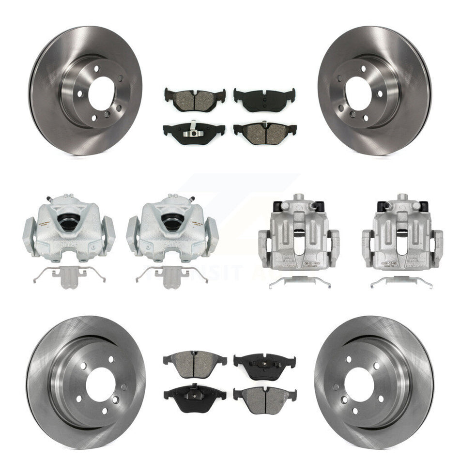 Front Rear Disc Brake Caliper Rotors And Semi-Metallic Pads Kit (10Pc) For BMW 328i xDrive X1 328xi KC8-101275S