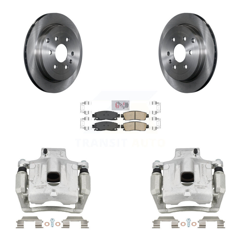 Rear Brake Caliper Rotor Ceramic Pad Kit For GMC Acadia Buick Enclave Chevrolet Traverse KC8-101276N