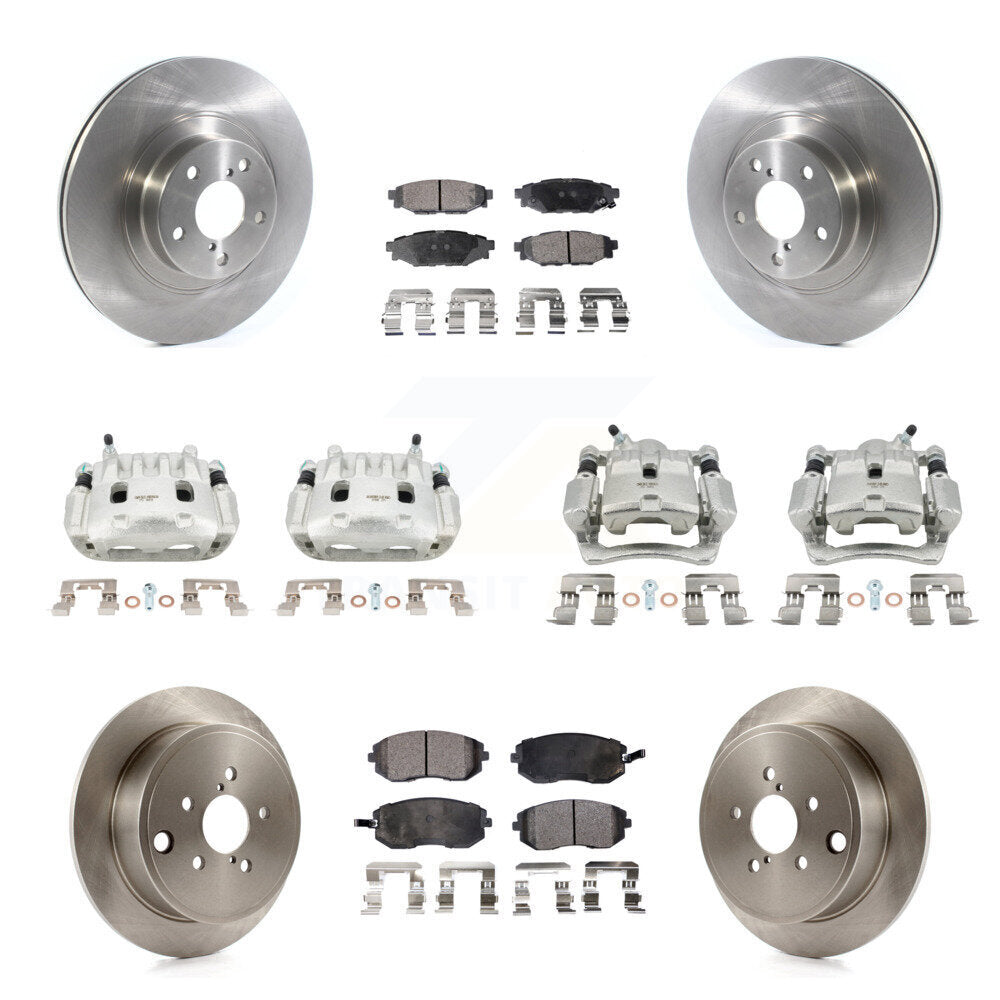 Front Rear Brake Caliper Rotors & Ceramic Pad Kit (10Pc) For Subaru Impreza Forester WRX KC8-101276T
