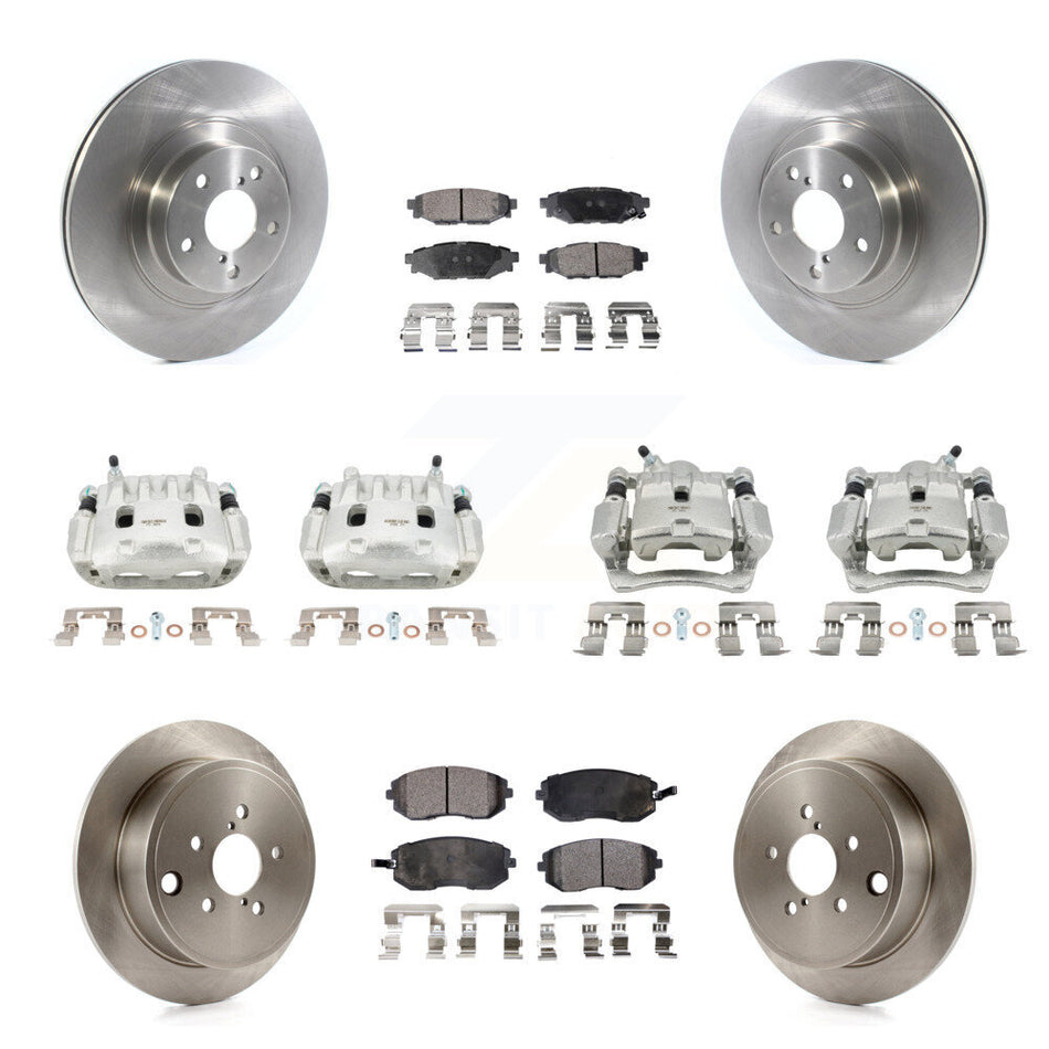 Front Rear Brake Caliper Rotors & Ceramic Pad Kit (10Pc) For Subaru Impreza Forester WRX KC8-101276T