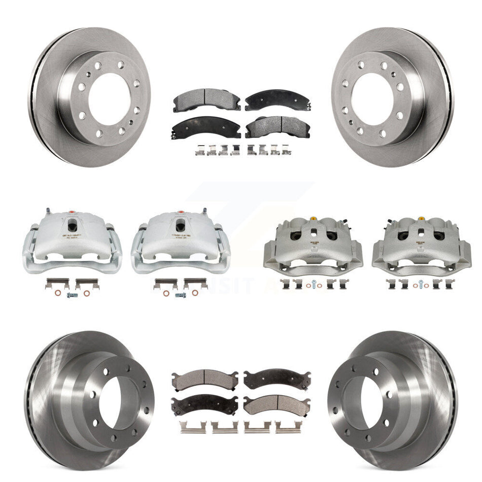 Front Rear Brake Caliper Rotor And Ceramic Pad Kit (10Pc) For Chevrolet Express 4500 GMC KC8-101277T