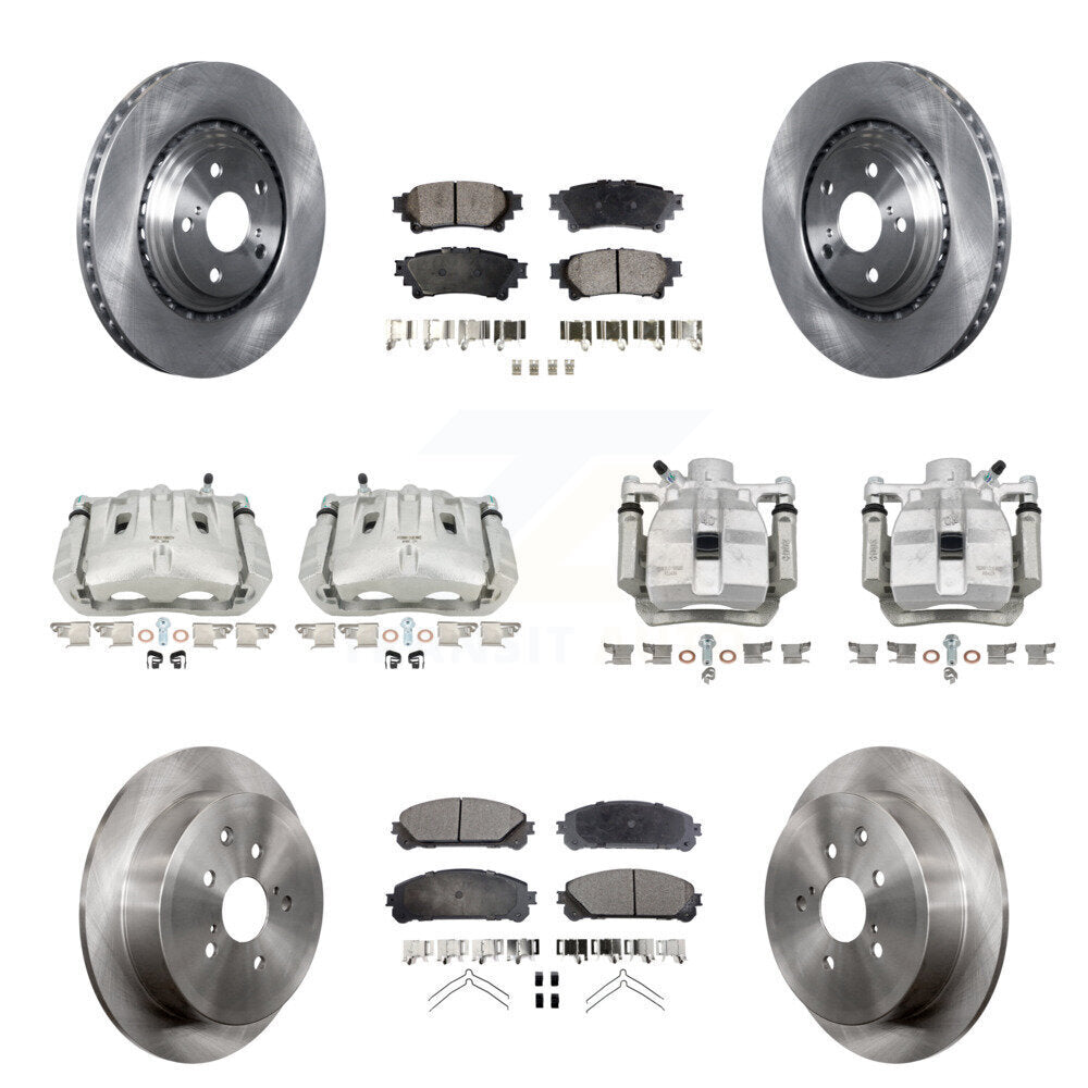 Front Rear Disc Brake Caliper Rotor Semi-Metallic Pad Kit (10Pc) For Toyota Sienna Lexus KC8-101278P