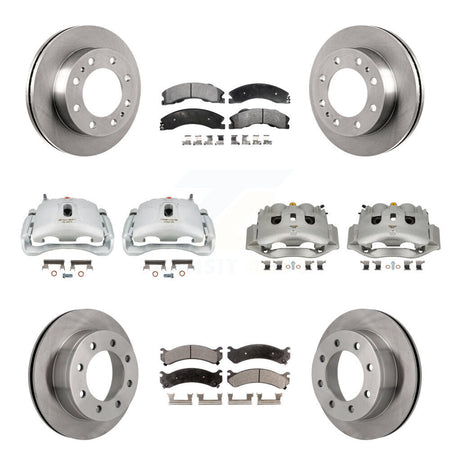 Front Rear Disc Brake Caliper Rotors & Ceramic Pad Kit (10Pc) For Chevrolet Express 4500 KC8-101278T