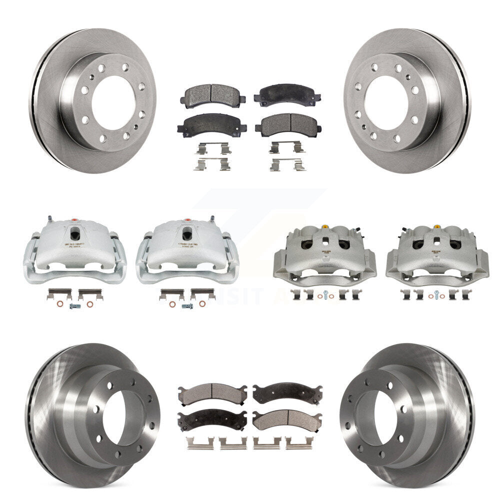 Front Rear Disc Brake Caliper Rotors & Ceramic Pad Kit (10Pc) For Chevrolet Express 4500 KC8-101279T