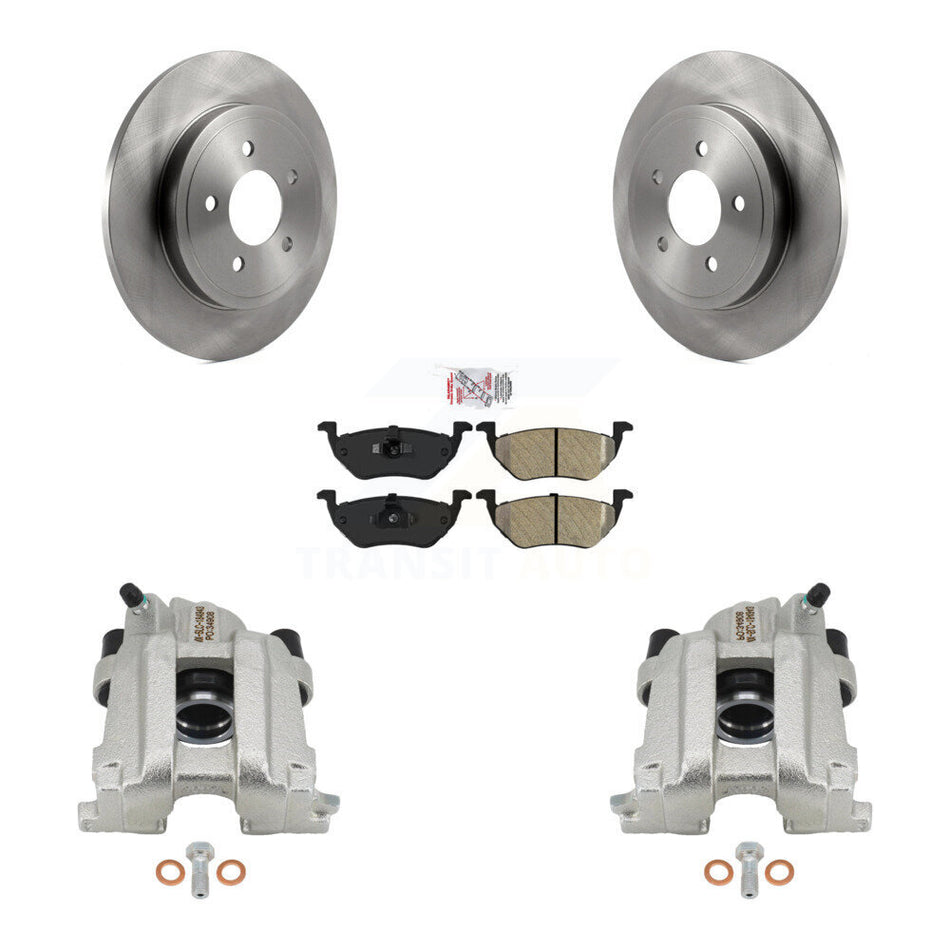 Rear Brake Caliper Rotor And Semi-Metallic Pad Kit For Ford Escape Mazda Tribute Mercury KC8-101280N