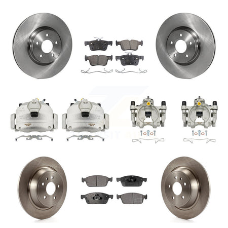 Front Rear Brake Caliper Rotors Semi-Metallic Pad Kit (10Pc) For Ford Escape Lincoln MKC KC8-101280P