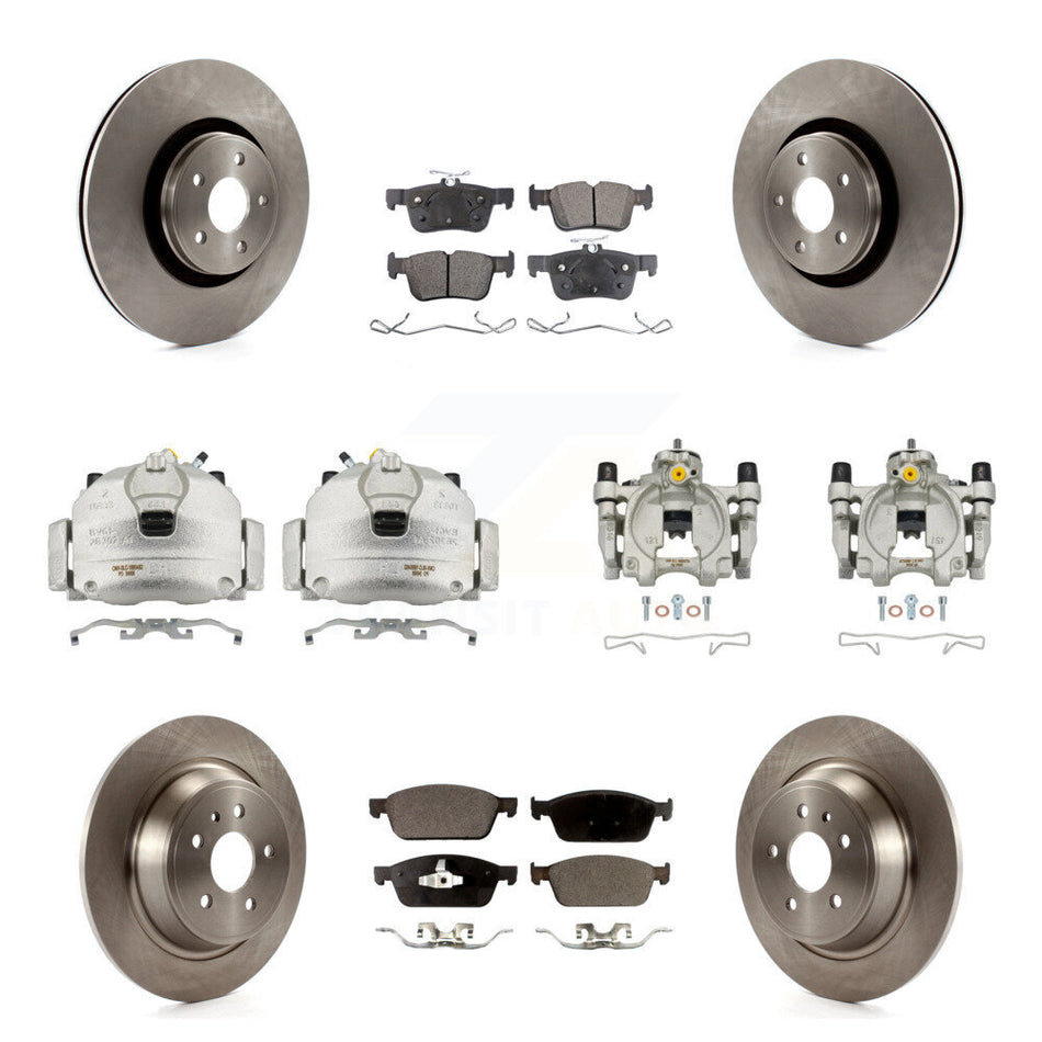 Front Rear Disc Brake Caliper Rotors And Semi-Metallic Pads Kit (10Pc) For Lincoln MKC KC8-101281P