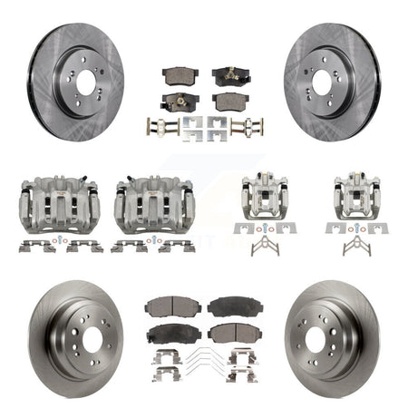Front Rear Disc Brake Caliper Rotors And Ceramic Pads Kit (10Pc) For Honda Crosstour KC8-101281T
