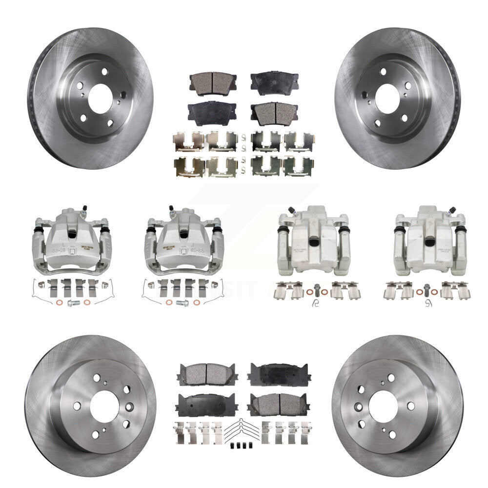 Front Rear Brake Caliper Rotor Semi-Metallic Pad Kit (10Pc) For Toyota Camry Lexus ES350 KC8-101282P