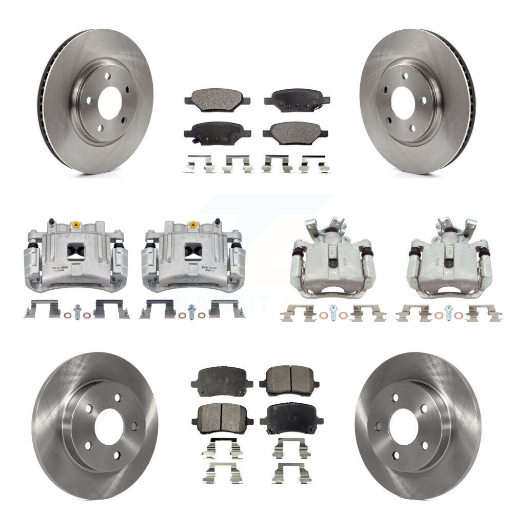 Front Rear Disc Brake Caliper Rotors And Semi-Metallic Pads Kit (10Pc) For Pontiac G6 KC8-101283P