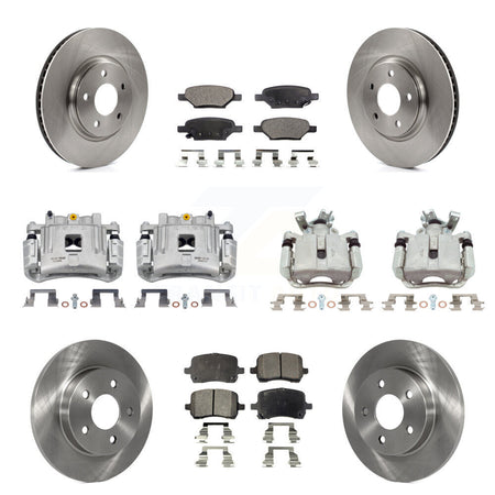 Front Rear Disc Brake Caliper Rotors And Semi-Metallic Pads Kit (10Pc) For Pontiac G6 KC8-101283P